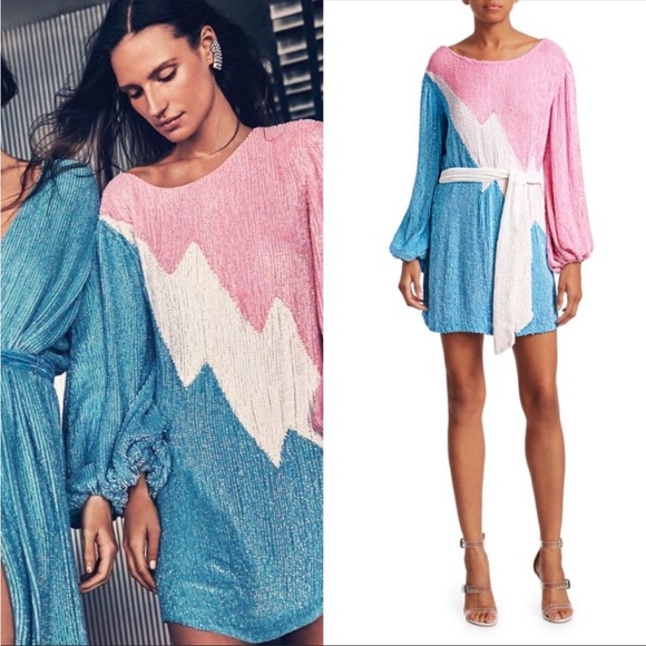 Retrofete Grace Sequin Colorblock Dress - Picture 5 of 16